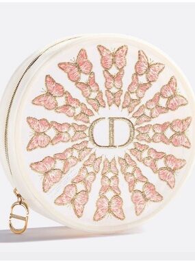 GWP - White & Pink Embroidered Butterfly Round Pouch (Mother’s Day 2026)
